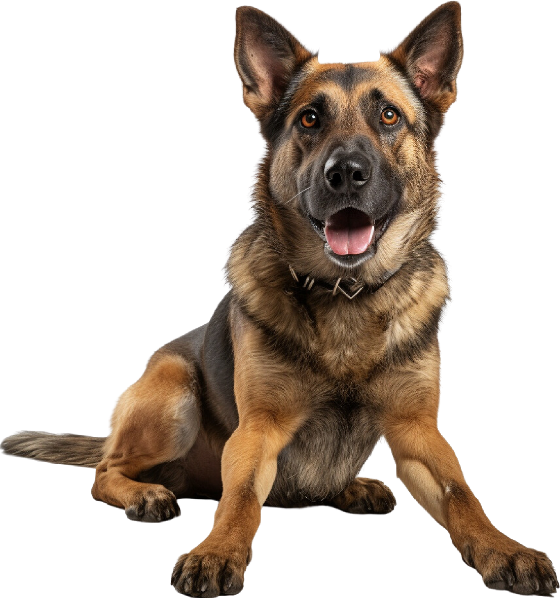 Brown Dog Sitting Ear Raised